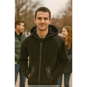 MANRICO CASHMERE JACKET HOODED ZIP POCKETS EDGY STREETWEAR DESIGNER MEN 38